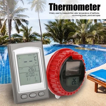 Digitaalse Juhtmeta Bassein Ujuvad Termomeeter Juhtmevaba LCD Siseruumides Väljas Tiik Spa mullivann Temperatuuri Transmitter 
