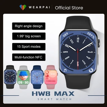2022 Uus HW8 MAX Smartwatch Mehed NFC Hääl Assistent Bluetooth Kõne pk HW7 DT7 MAX MT8 IWO 14 W27 S7 pro max HW22 HW57 HW67