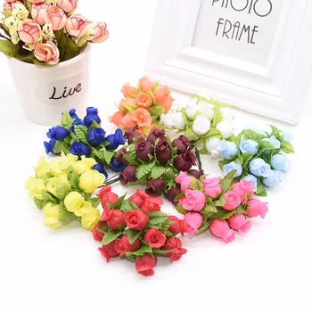 36-144pcs 1cm Mini Flower Pead Siidist Roosid tehislilled DIY Pruudi Pärg Kimp Pulm Teenetemärgi käsitöö Käsitöö