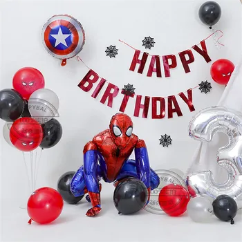 3D Marvel Spiderman Raud Super Kangelane Foolium Õhupalli 32inch Number Täispuhutav Pall Baby Shower Decor Kids Sünnipäeva Tarvikud