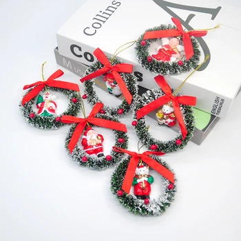 6TK Mini Käsitöö Jõulud Pärg Jõulud Ukse Pärg Kodu Kaunistamiseks Pulmad Kunstlik Pärg Ripats Ornament