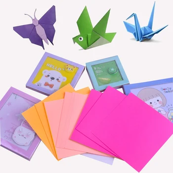 70-100Sheets 75x75mm Origami Kit Lapsed Külgedega Värv Kokkuklapitavad Paber-Kraanad Kaunistada Origami 8 värvi Lastele Kunst, Käsitöö, Projektid