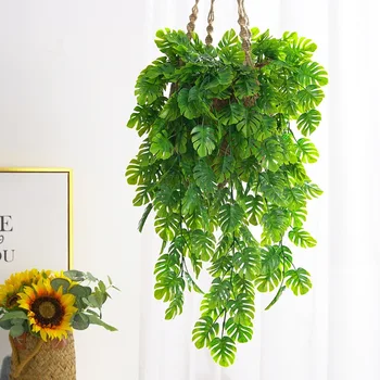 76cm Kunstlik Rohelised Taimed, mis Rippus Ivy Jätab Redis Merevetikad Viinamarja Võltsitud Lilled Viinapuu Kodu Aias Seina Osaline Viimistlus