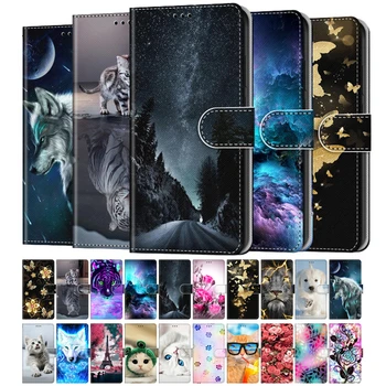 Armas Nahast Flip Case For Samsung Galaxy A02 M02 A02S M02s A12 M12 A32 A52 A72 5G Juhul Raamat Rahakott Kate Anime Kass Telefoni Kott