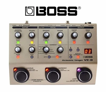 Boss VE-8 Akustiline Laulja sisseehitatud efektid protsessor vokalistid, mille akustilised kitarrid