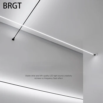 BRGT LED Skyline Lineaarne Valgus Ribad Line Lae Lamp Vahekäiguga Terasest Seina Tuled elutuba Taust Decor sisevalgustus