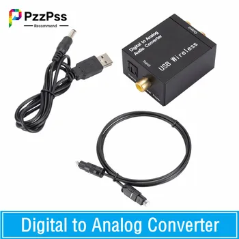 Digitaal-Analoog Audio Converter Toetab Bluetooth-Toslink Optiline Fiiberkaabel Koaksiaal Signaali RCA (R/L), Audio Decoder SPDIF DAC