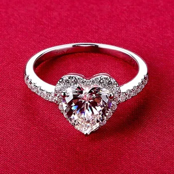 Ehted Ringi Südame Kuju CZ Crystal abielusõrmused Naiste Romantiline Kingitus