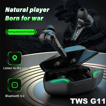 G11 5.0 Bluetooth Kõrvaklappide Traadita Sport Müra Tühistamises Earbuds TWS Kõrvaklapid Mängud HiFi Peakomplekti Laadimine Bin eest Gamer