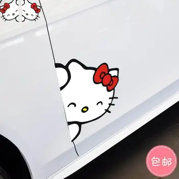 Hello Kitty Cartoon Auto Kleebis Auto Kere Decal Rearview Mirror Dekoratiivne Kleebis Eriline Auto Kleebised
