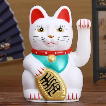 Hiina Feng Shui Beckoning Kass Rikkus Valge Viipab Õnn Õnnelik Kassid 6