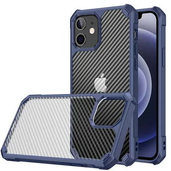 iPhone 12 11 Pro Max XS-XR-X SE 7 8 Plus Juhtudel Läbipaistev süsinikkiust Raske Telefoni Põrutuskindel Kate Kaitseraua Kaitsev Kest