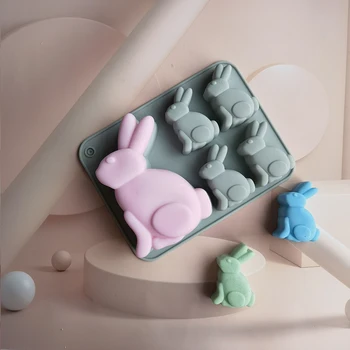 Jänes Puding Hallituse Silikoon Kook, Kommid Hallituse Küpsetamine Magustoit Mousse Kook Dekoreerimiseks 3D Bunny Dekoratsioon Tarvikud