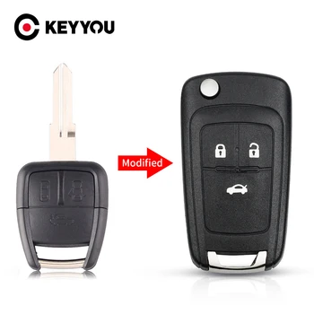 KEYYOU 2/3 Nuppu Kohandatud Flip Remote Auto Key Shell Sobib Chevrolet Aveo Cruze Auot Võti Juhul, Paremale/vasakule Tera