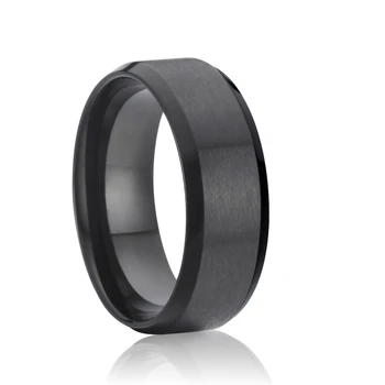 Klassikaline 8mm längus must titanium cool pool sõrme sõrmus abielu aastapäeva pulm bänd paar rõngad meestele ja naistele