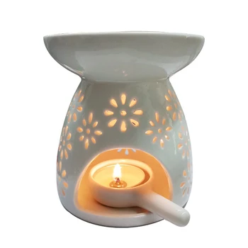 Klassikaline Ameerika Valge Keraamiline Lõhnav Küünal Omanikud Viiruki Eeterlik Õli Lamp Tealight Küünal Omanik Jooga Õlipõleti Ornament
