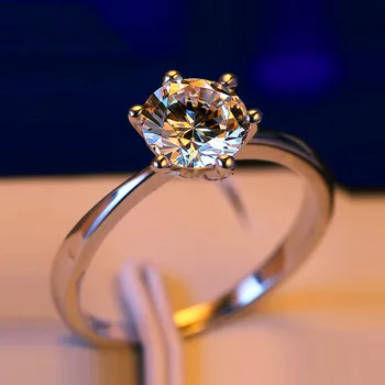 Klassikaline Kuus Küünis Kulla Värvi Ring AAA Austria Crystal abielusõrmus Pruudi Jõulud Kingitus Naiste Ehted kihlasormus