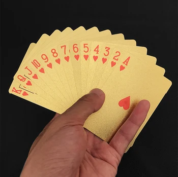 Kuldne Mängukaardid Komplekt Veekindlast Plastikust Musta Värvi Pokkeri Kaardi Classic Magic Trikke Vahend Poker Games Poker Kingitus