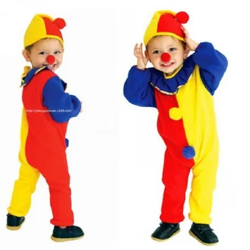 Laste Halloween Kloun Kostüümid Beebi Kloun Cosplay Kostüüm Tsirkus Jumpsuits Lapsed, Jõulud Päev Uue Aasta Sipukad Ja Müts