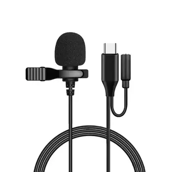 Lavalier Mini 3,5 mm Kondensaator Mikrofon 1,5 m Professional USB Juhtmega Mikrofoni tundlikkus PC-Arvuti-Telefon-Rinnamikrofon Clip-Tüüp C Mikro-Mic