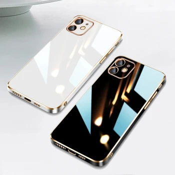 Luksus Square Tahke Katmine Objektiivi Kaitse Case For iPhone 13 Pro Max 12 Mini 11 X-XR, XS 7 8 6 6s Plus SE 2020 Pehme Telefoni Kate