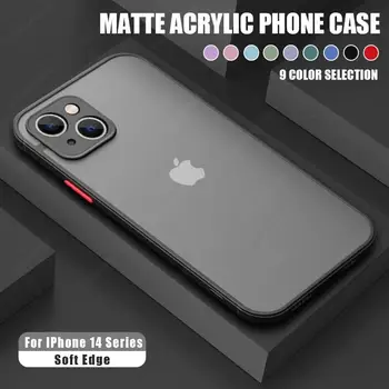 Luksuslik Matt Selge Case For iPhone 14 13 12 11 Pro Max XR, XS 8 7 Plus SE 2 Põrutuskindel Armor Poolläbipaistev Hübriid Raske Telefoni Kate