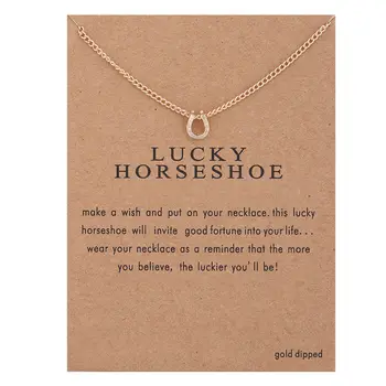 Mood Sõnum Kaardi Lucky Horseshoe Kulla Värvi Kaelakee Vibu Lind Choker Kaelakee Ehted Naised, Daamid, Tüdrukud Ema Kingitus