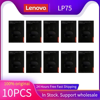Originaal Lenovo LP75 5Pcs10Pcs traadita bluetooth-peakomplekt Bluetooth versioon 5.3 rippuvad kõrva sport veekindel HiFi heli kvaliteet