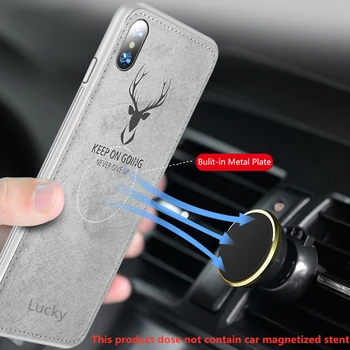 Riide Tekstuur Hirv 3D Pehme TPU Magnet Auto Puhul Au 20 Sisseehitatud Magnet Plaat Juhtumi Puhul Huawei Honor 20 Pro Lite Kate