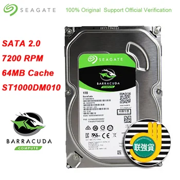 Seagate BarraCuda 1 TB 3.5 Tolline Sisemine kõvaketas, SATA 3.0 Vormi Tegur HDD 7200 RPM SATA 6Gb/s 64MB Cache kõvaketas Ketta