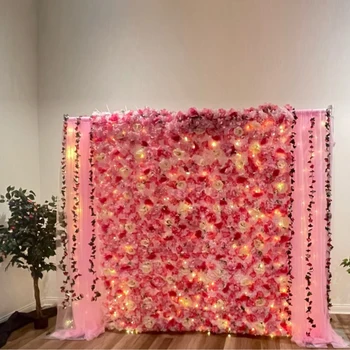 Siidist Roosi Lille seinapaneelid Aritificial Lilled Pulm Baby Shower Sünnipäeva Fotograafia Taustaks Home Decor 60X40cm