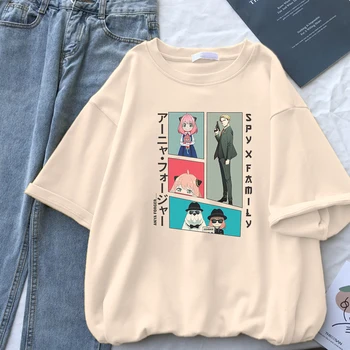 Spioon X Family Art Anja - Kawaii Anime Naine Tshirts Hip-Hop Brändi T-Särk Vabaaja Suvel Lühikesed Varrukad Street Pehme T-Särgid, Naiste
