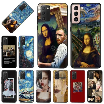 Telefon Case for Samsung Galaxy S22 Ultra S20 S21 S10 Pluss FE 5G Lisa 10 Lite 9 8 Mona Lisa Kurb Tüdruk Van Gogh Pehmest Silikoonist Kate