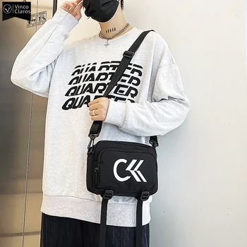Unisex Vabaaja Oxford Õla Messenger Bag Lihtne Must Valge Streetwear Kott Väike Crossbody Kotid Teismeline Rahakotid Pilduma Kott