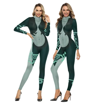 Zawaland Halloween Pool Seksikas Õhuke Kombekas Catsuit 3D Digitaalne Trükkimine Cosplay Kostüüm Naistele Spandex Zentai Bodysuits Jumpsuits