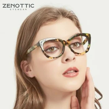 ZENOTTIC Brändi Disaini Cat Eye Prillid Raami Naiste Vintage Atsetaat Optilised Prillid Naiste Mood Cateye Lühinägevus Prillid